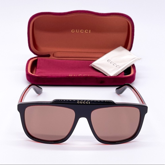 NEW GUCCI GG1039S 003 BLACK RED SUNGLASSES GUCCI - Picture 2 of 14
